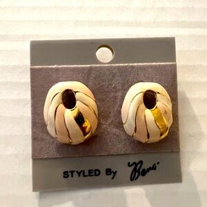 Styled By Beren Gold and Cream Earrings